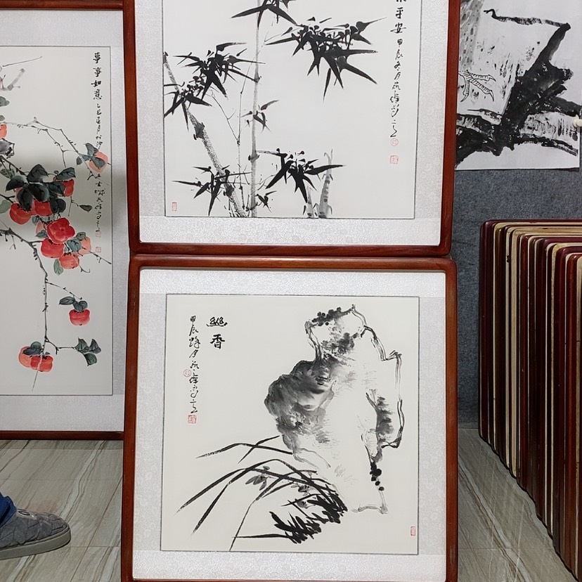 【闪购商品】国画书画作品带框65×65厘米