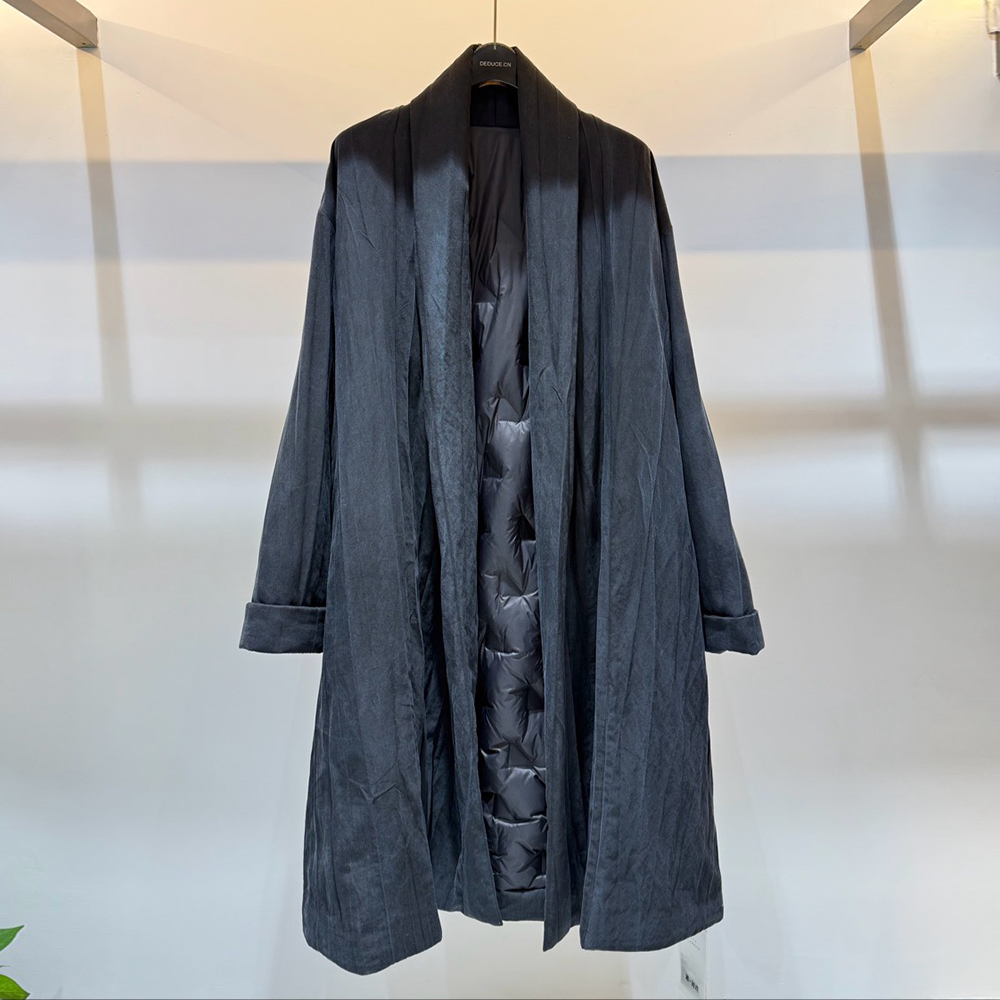 3663【100-140g充绒量90白鹅绒】面料95莱赛尔+5锦纶道袍羽绒服w218