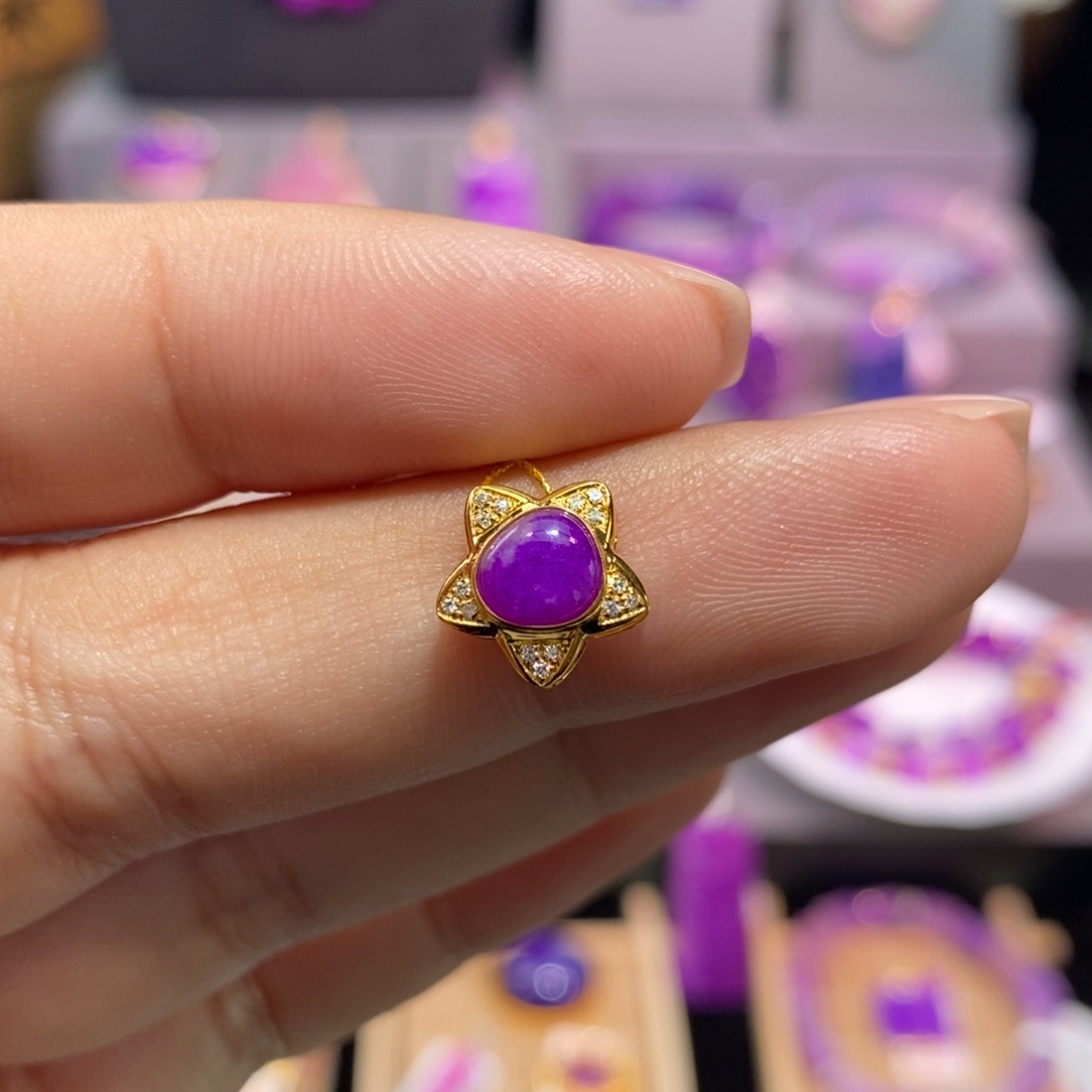 苏纪石（舒俱来）18K金镶嵌吊坠(不含链)