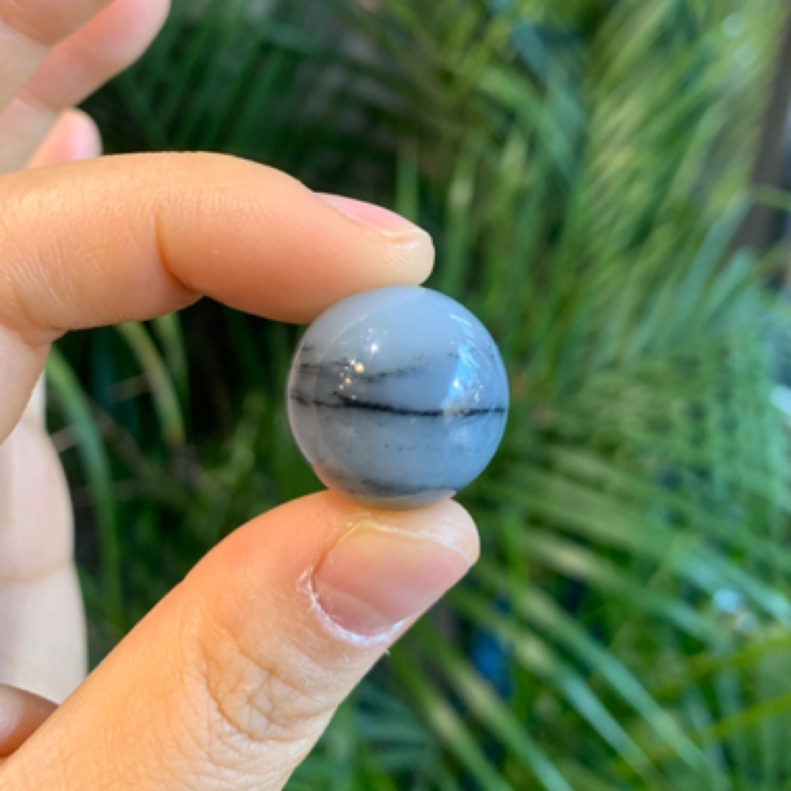 和田玉青花珠子未镶嵌