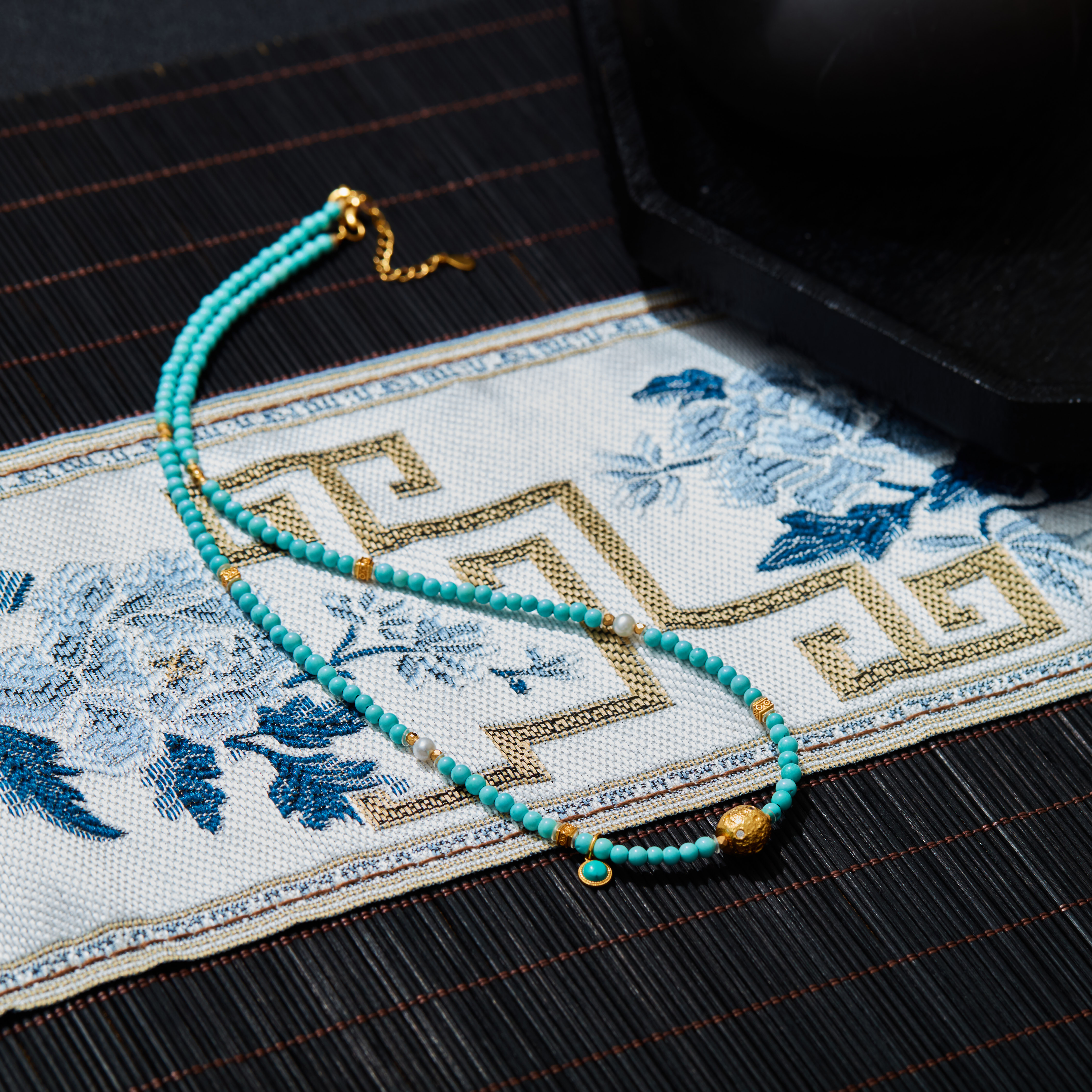 【云上雅岚】白兰丨C40547-s925绿松项链-3mm-多样性发一件