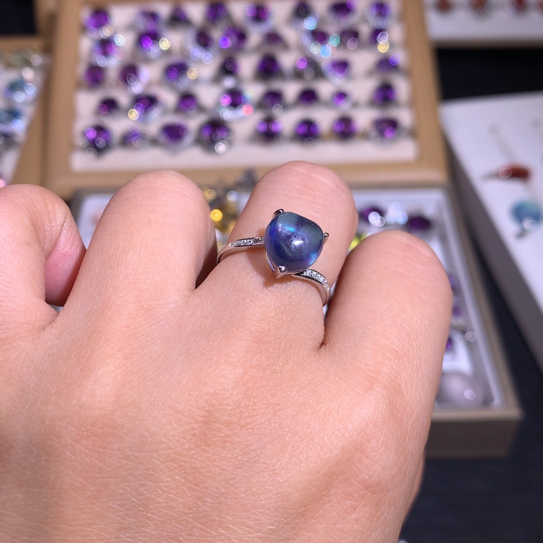 【闪购商品】水晶戒指银S925镶嵌戒指