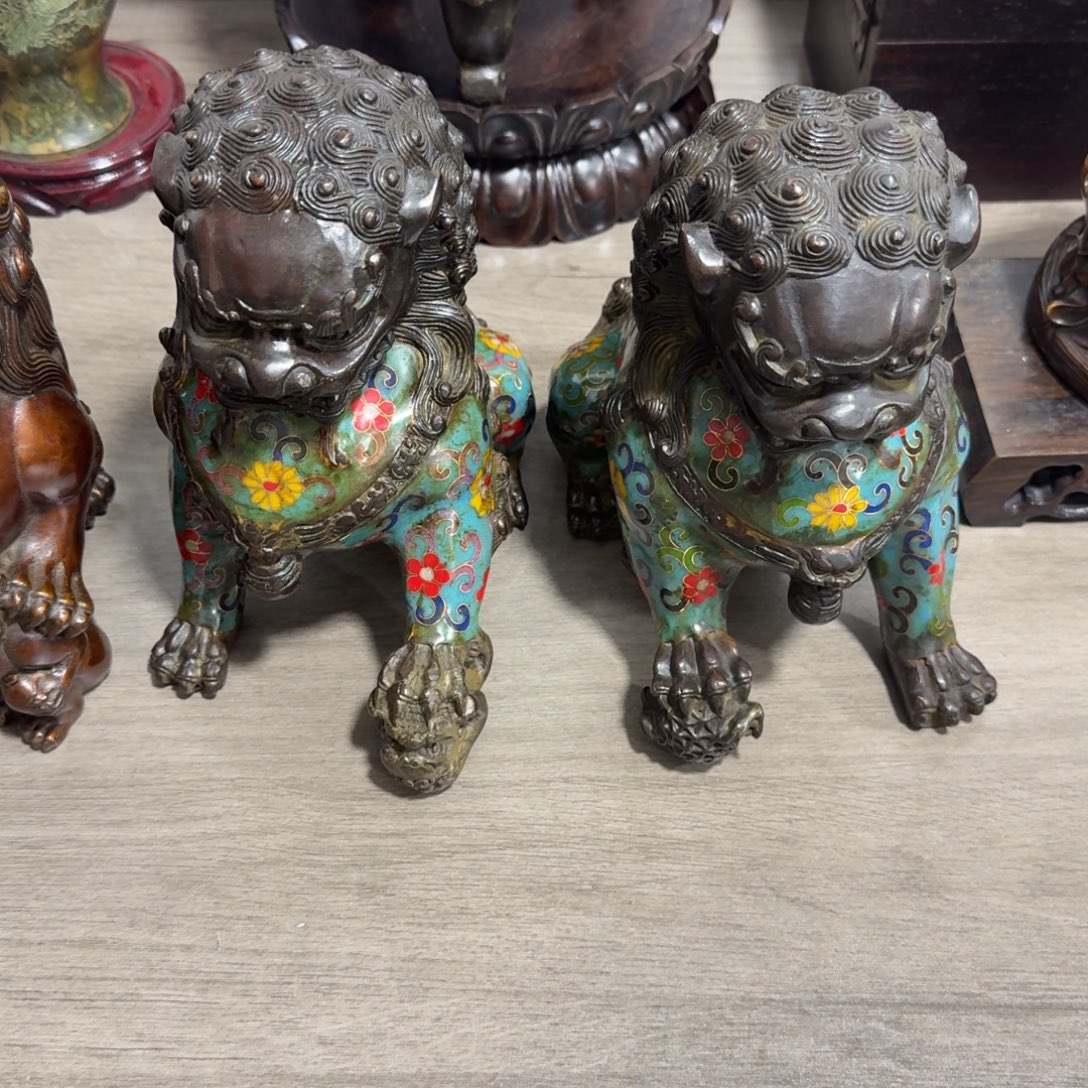 自***）铜铜狮子摆件热卖热卖