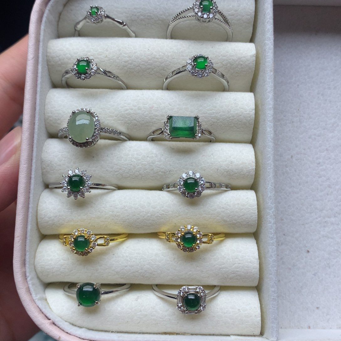 翡翠银S925镶嵌戒指多样性发一件/买断