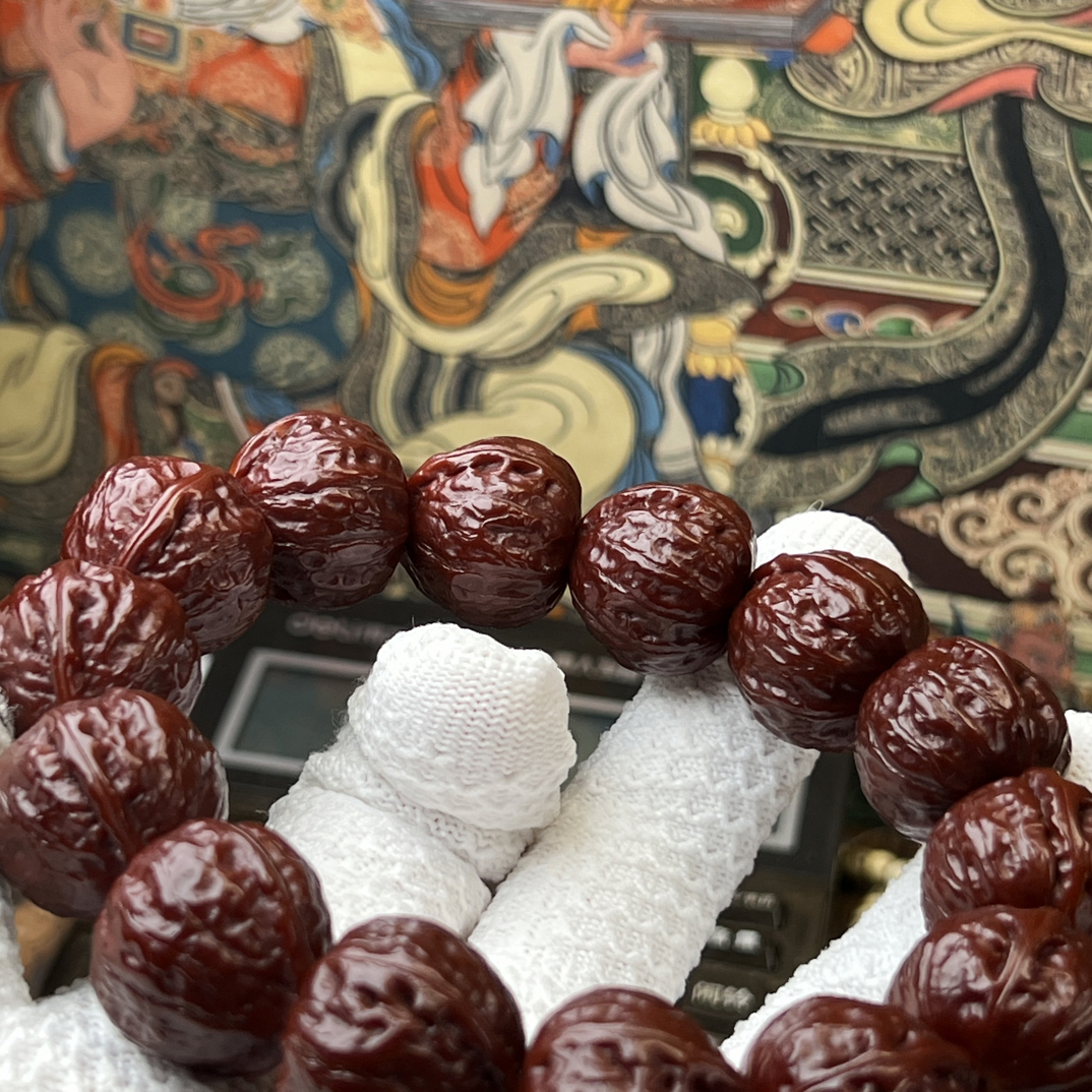铁木质手链 秋子核桃手串褒奖厚重尺寸20×22