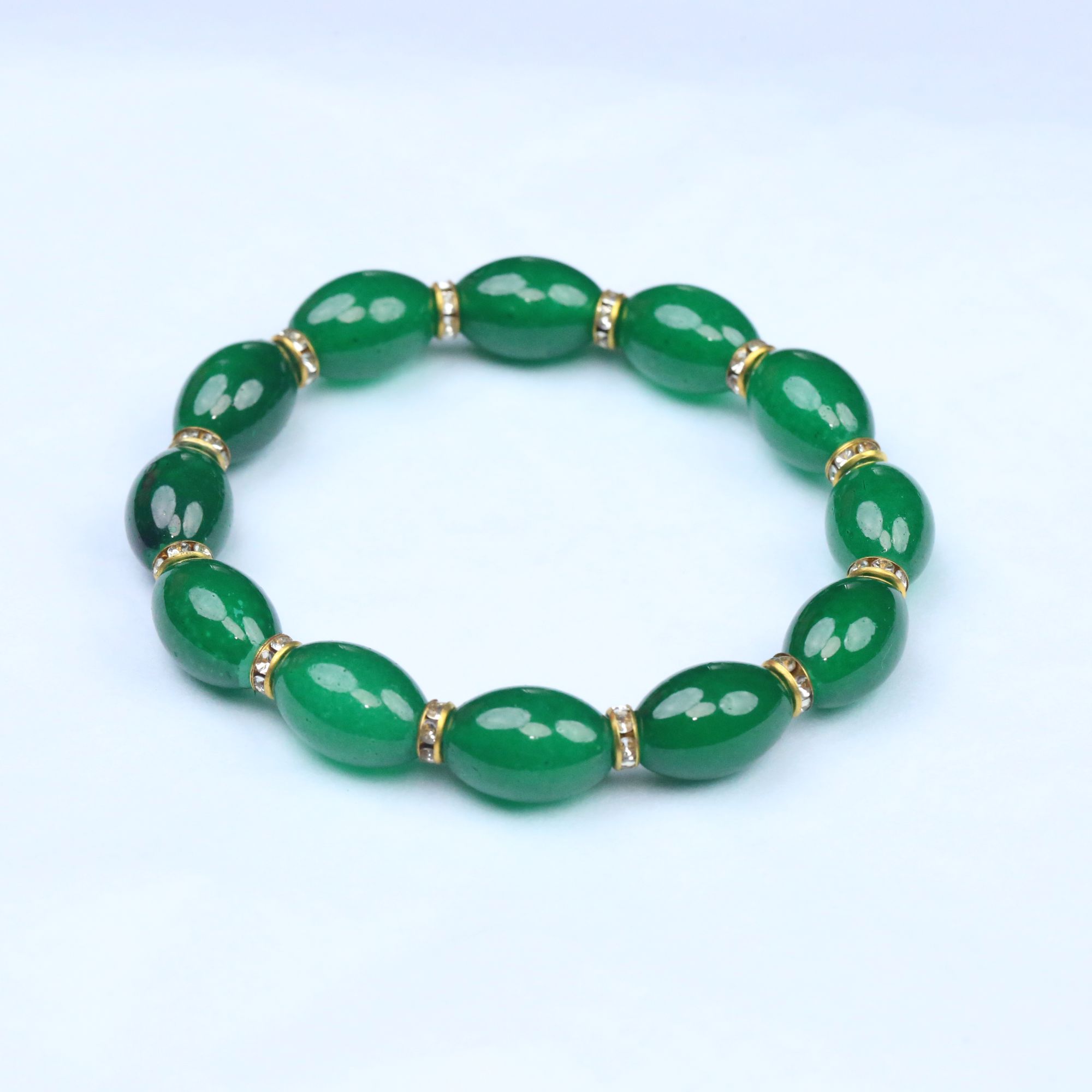 绿水晶橄榄珠手串（无礼盒）K202