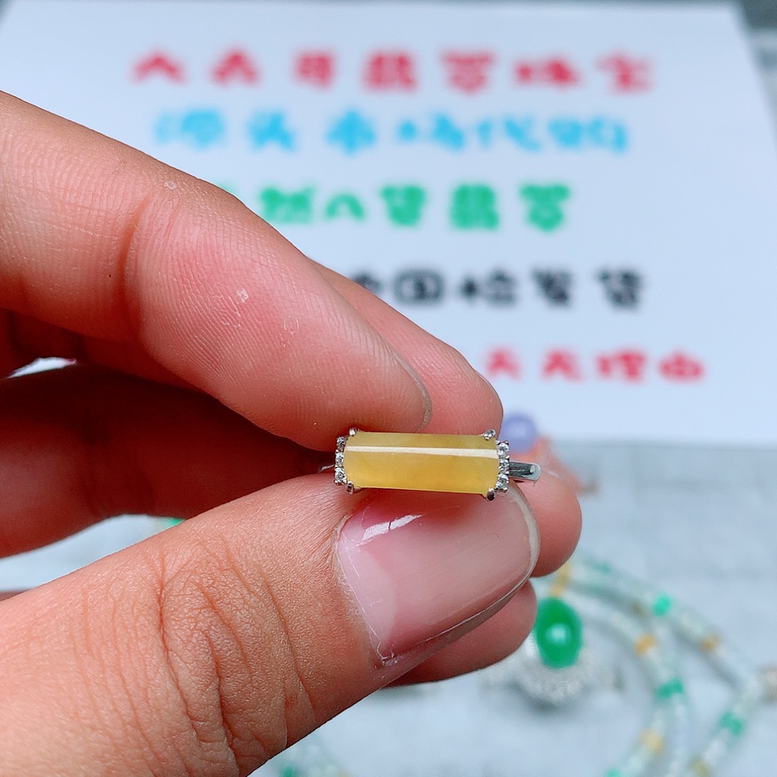 翡翠银S925镶嵌戒指155号