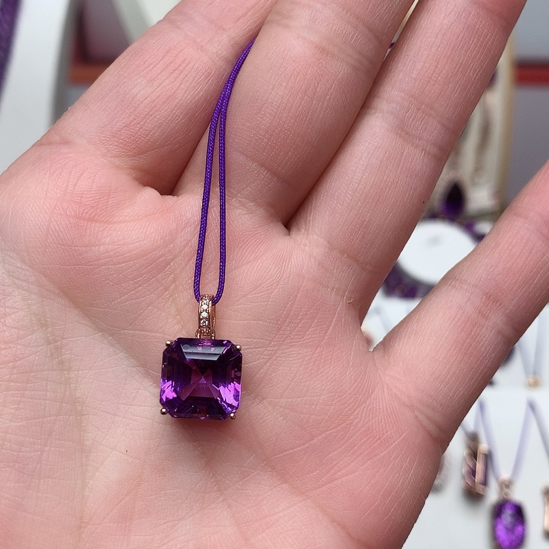 紫晶吊坠(赠链)银S925镶嵌