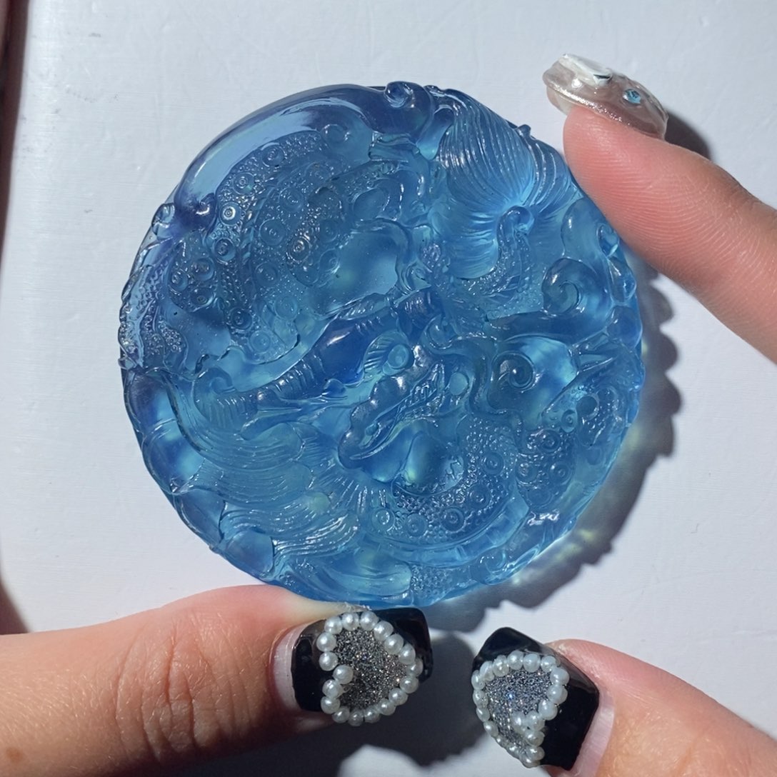水晶手链未镶嵌海蓝宝龙牌