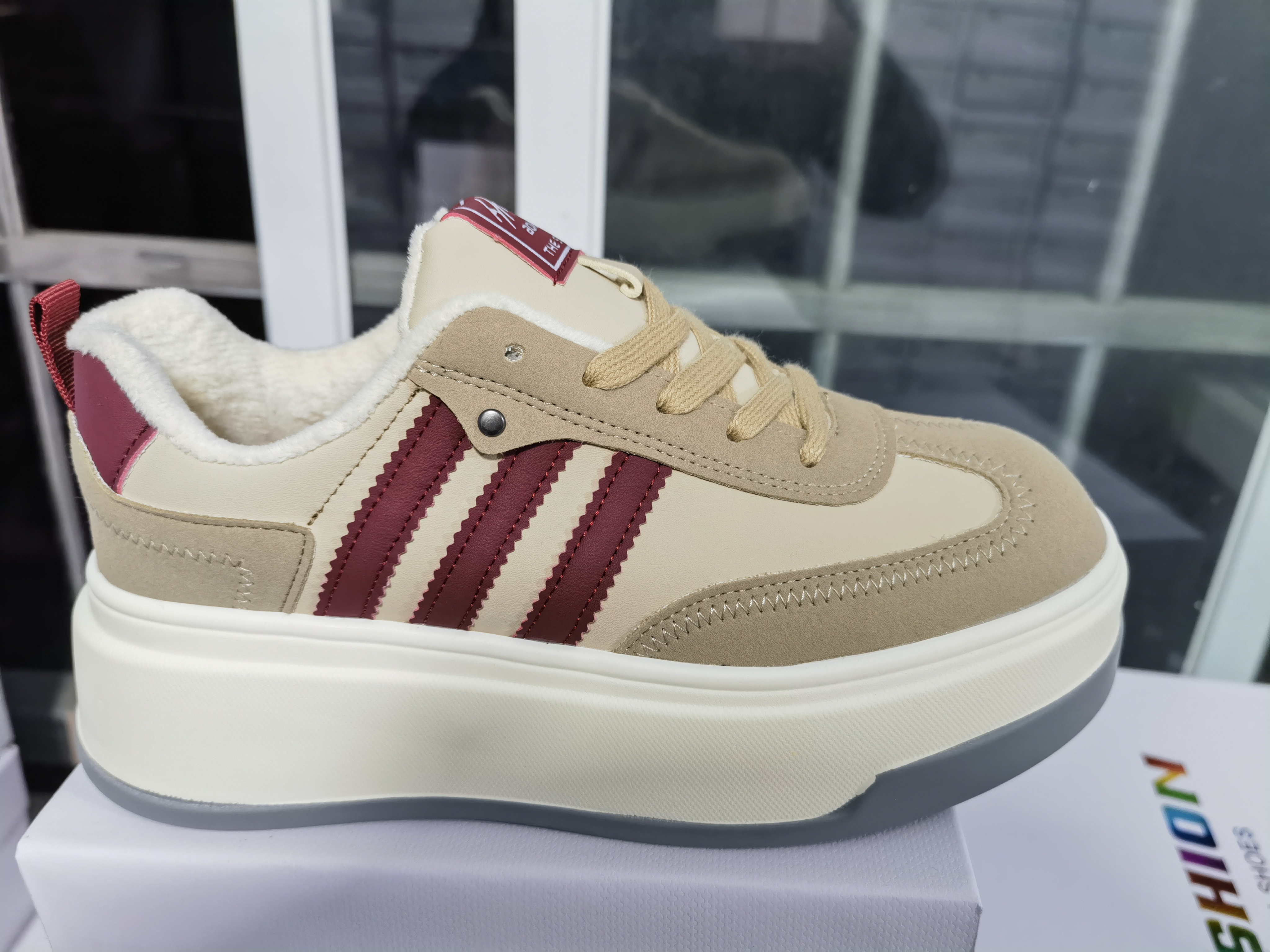 棉鞋面包鞋米红棕色黑色过款