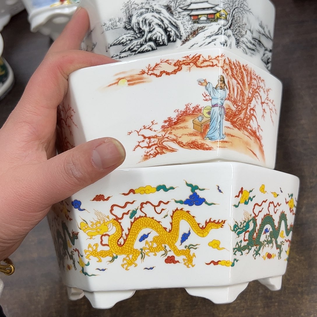 紫砂花盆255号瑕疵3个17/7cm福利