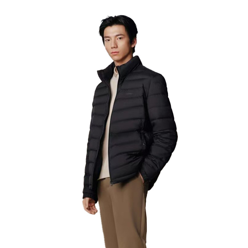 男士立领轻便羽绒服冬新款白鸭绒纯色薄款防风户外保暖外套