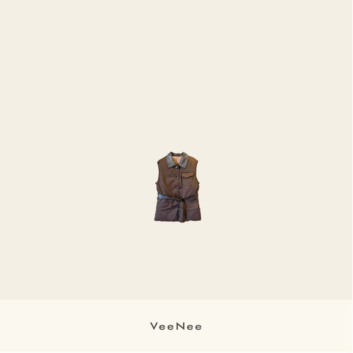 VeeNee•生巧可可摩登老钱双面羽绒马甲 VA5J007