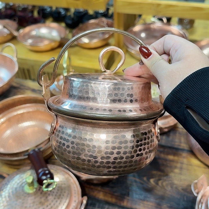 喜***3紫铜手工制作单人吊锅14口径