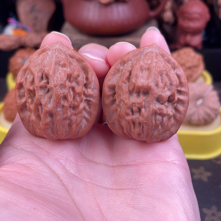 吊坠文玩核桃大红袍36