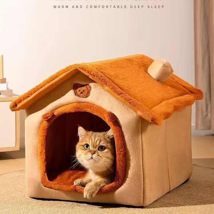 猫窝冬季保暖封闭式猫屋别墅可拆洗安全感猫咪四季通用小狗屋zy