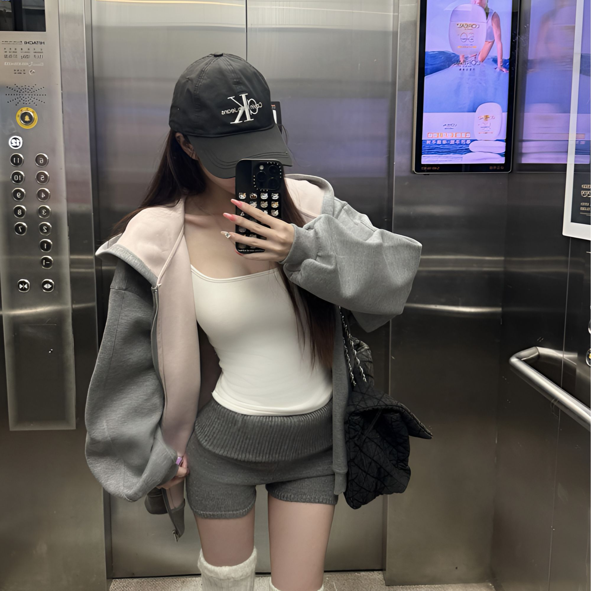 高克重复合空气层厚款连帽卫衣宽松百搭通勤撞色松弛感外套女秋冬