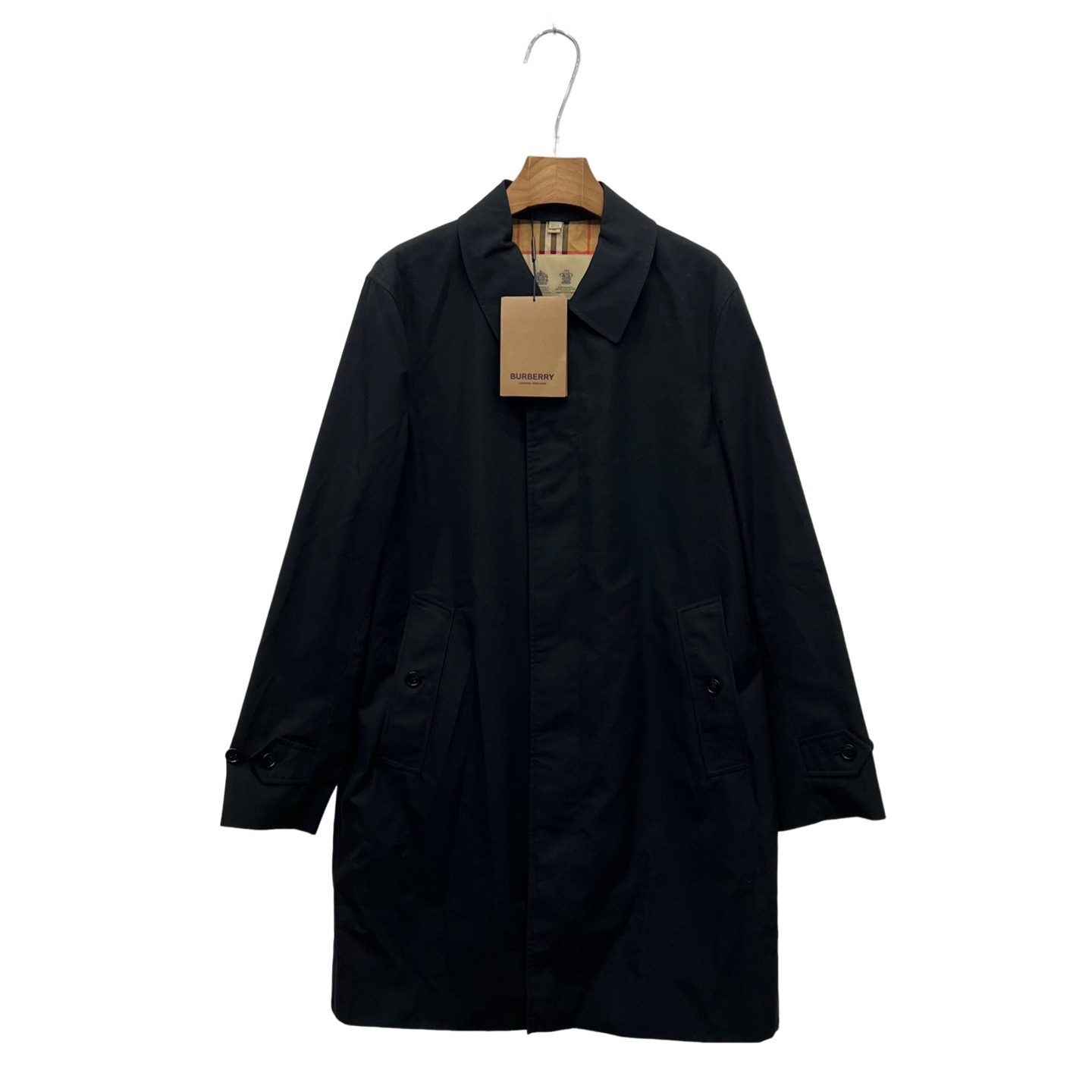 未使用 BURBERRY/博柏利 黑色单排扣风衣 46码/全新/公价7800
