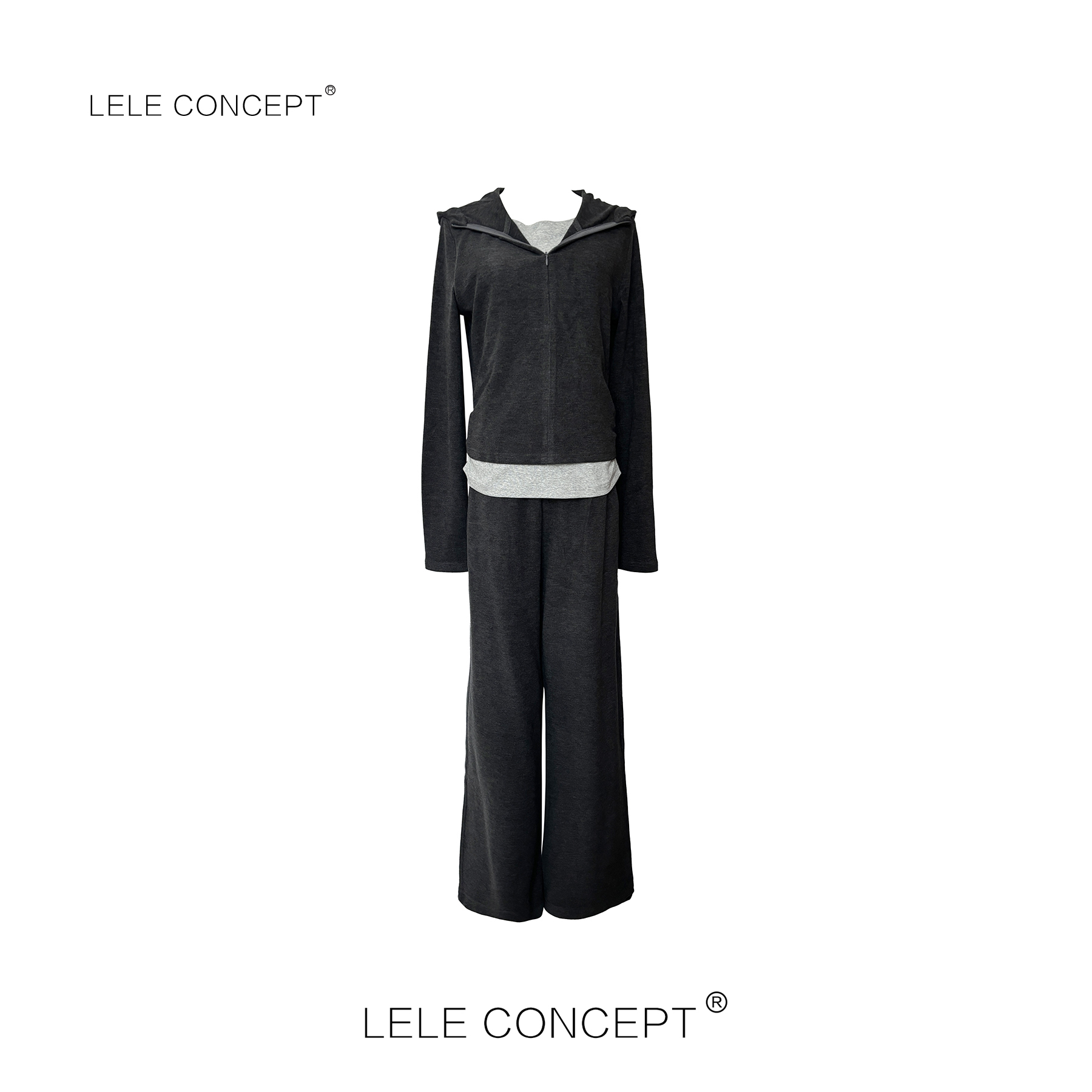LELE CONCEPT丨【如一】时尚洋气休闲风连帽套装FT25C0097W