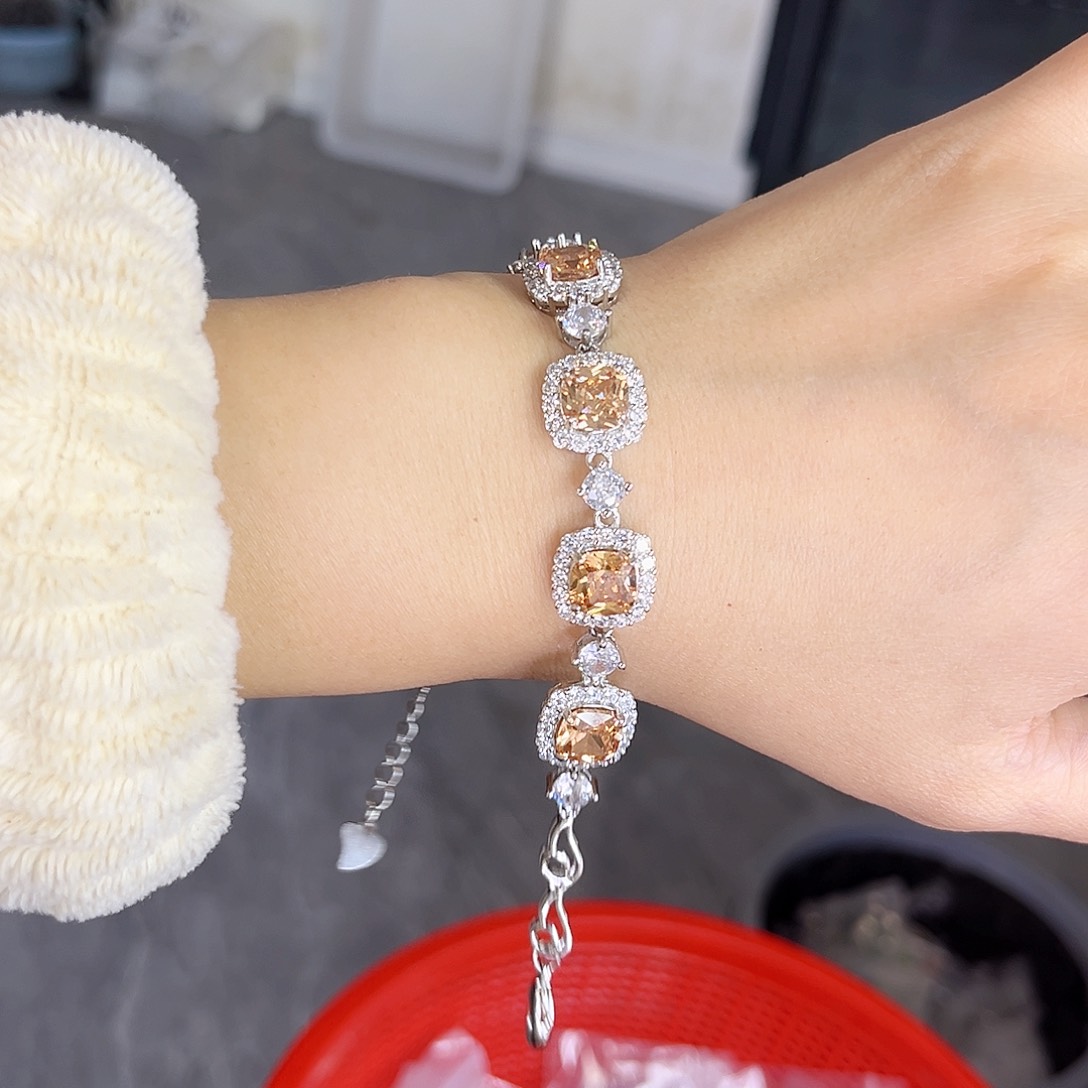 银S925镶嵌手链碧玺