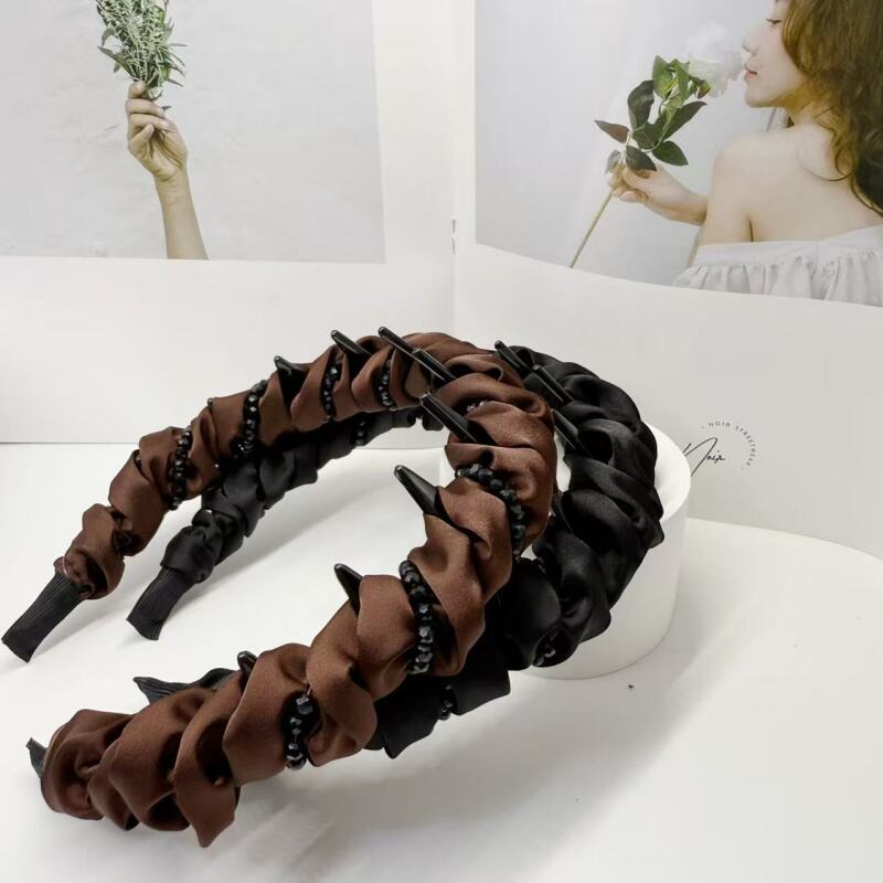 诗泊雅 缎面显发量织艺术·高定复古优雅多齿束发箍