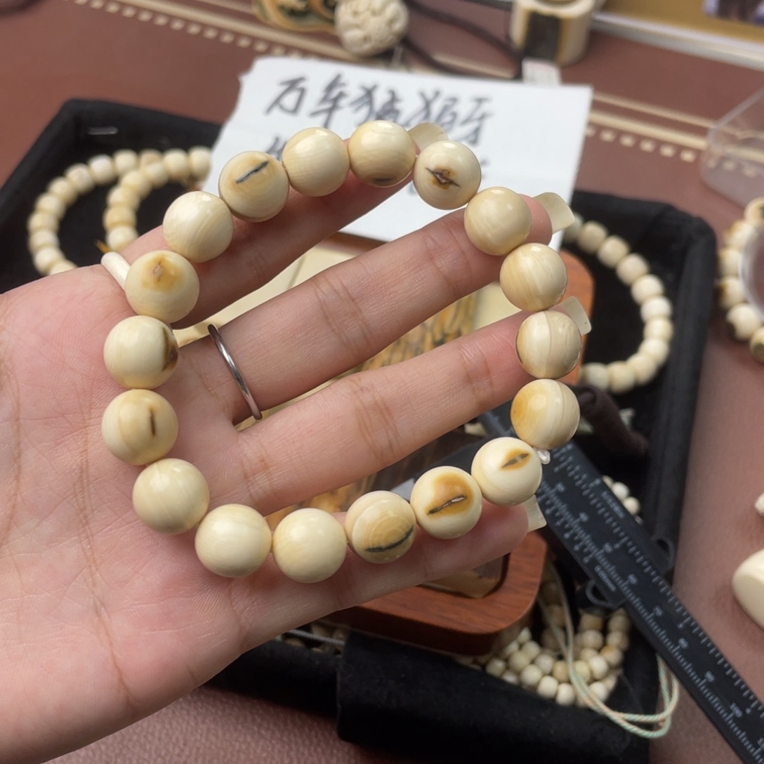 猛犸象牙手串/手链/手镯卡12圆珠手串