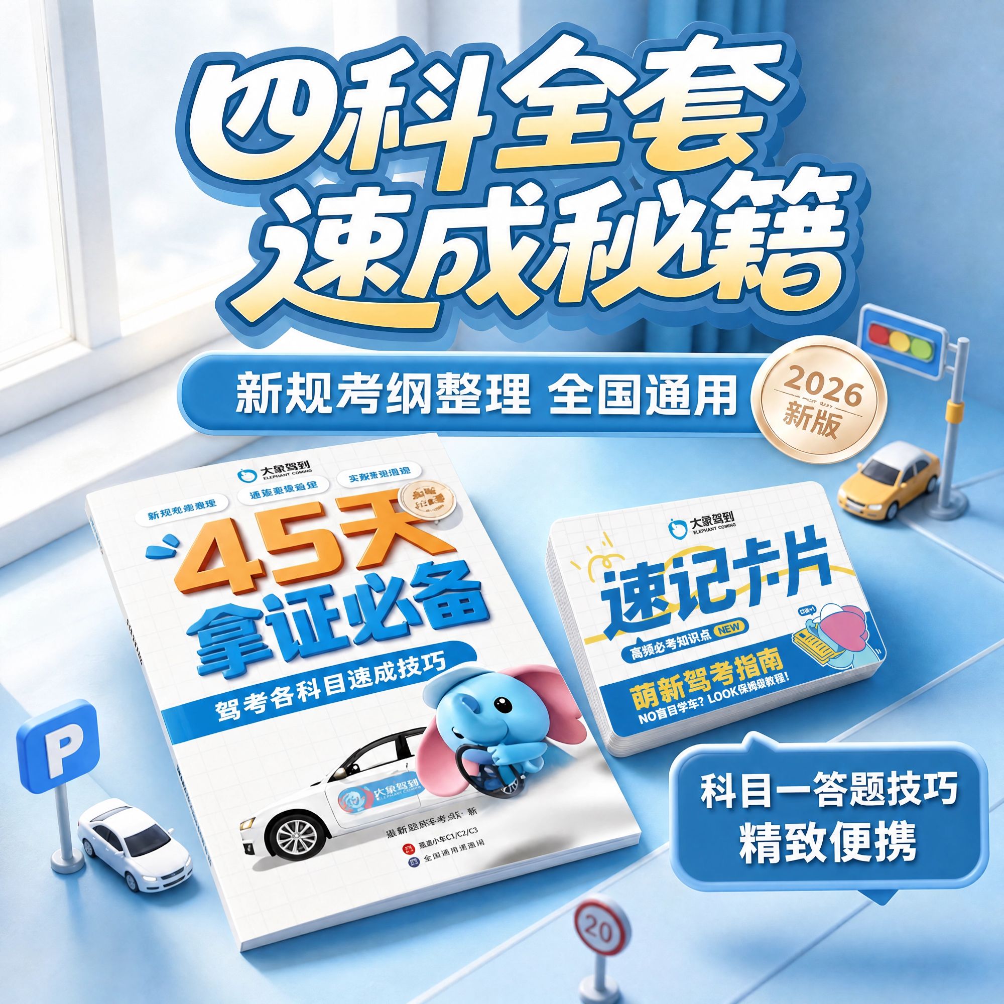 2026新版驾考全科目答题技巧手册加科目一专题卡册方便携带随时学商品图