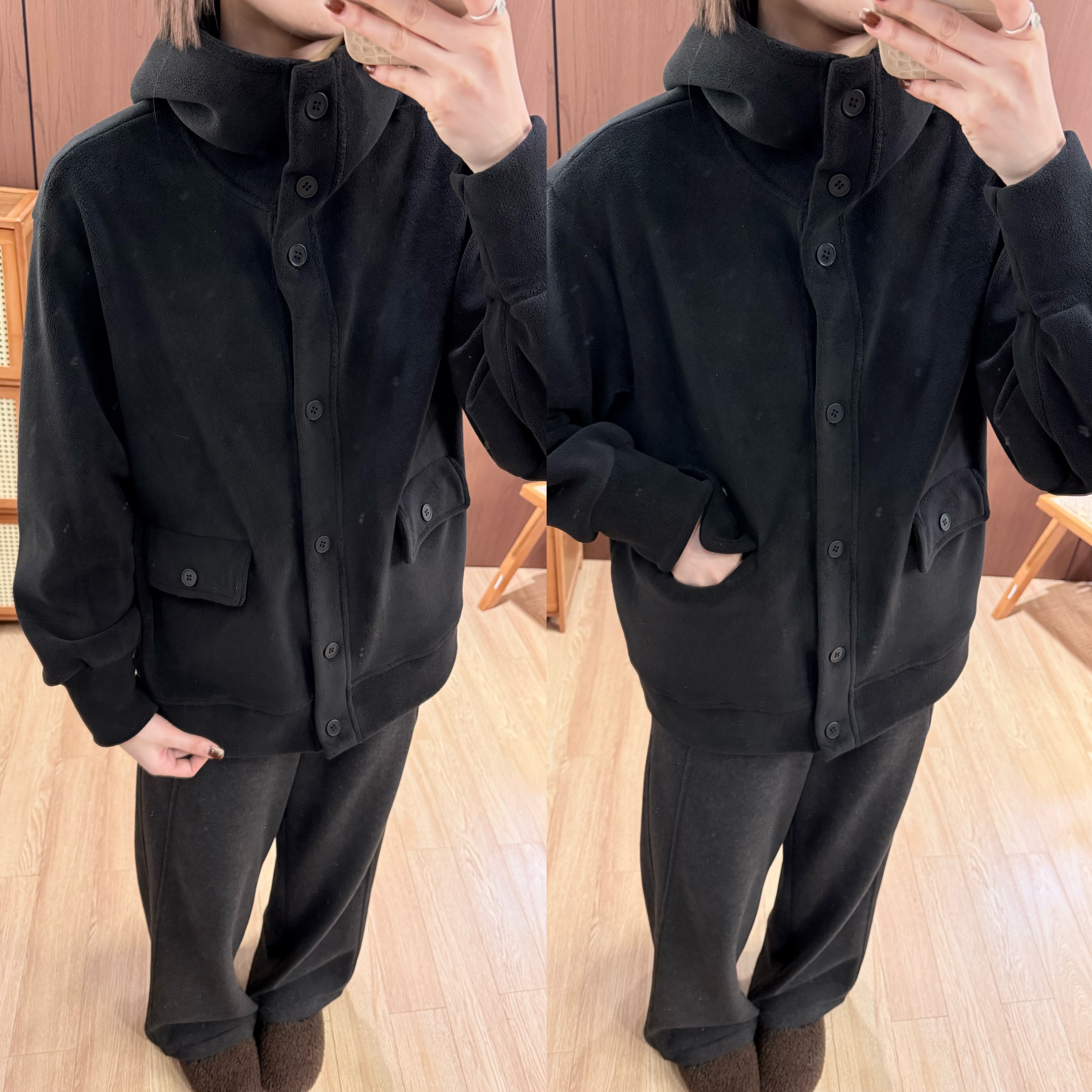 Zoe 原创【章北海】冬季保暖内里加绒时尚百搭休闲气质德绒连帽外套