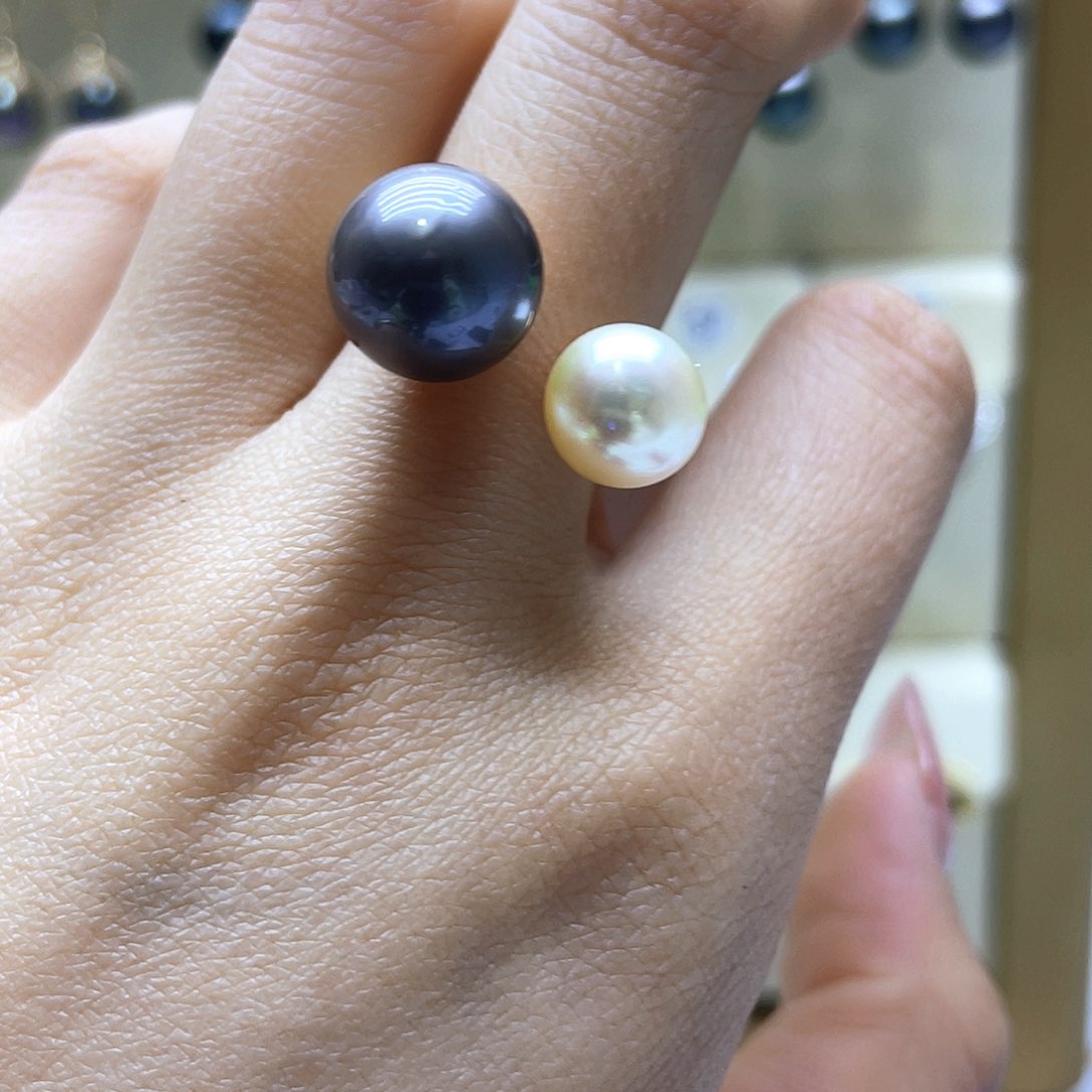 海水珍珠戒指银S925镶嵌