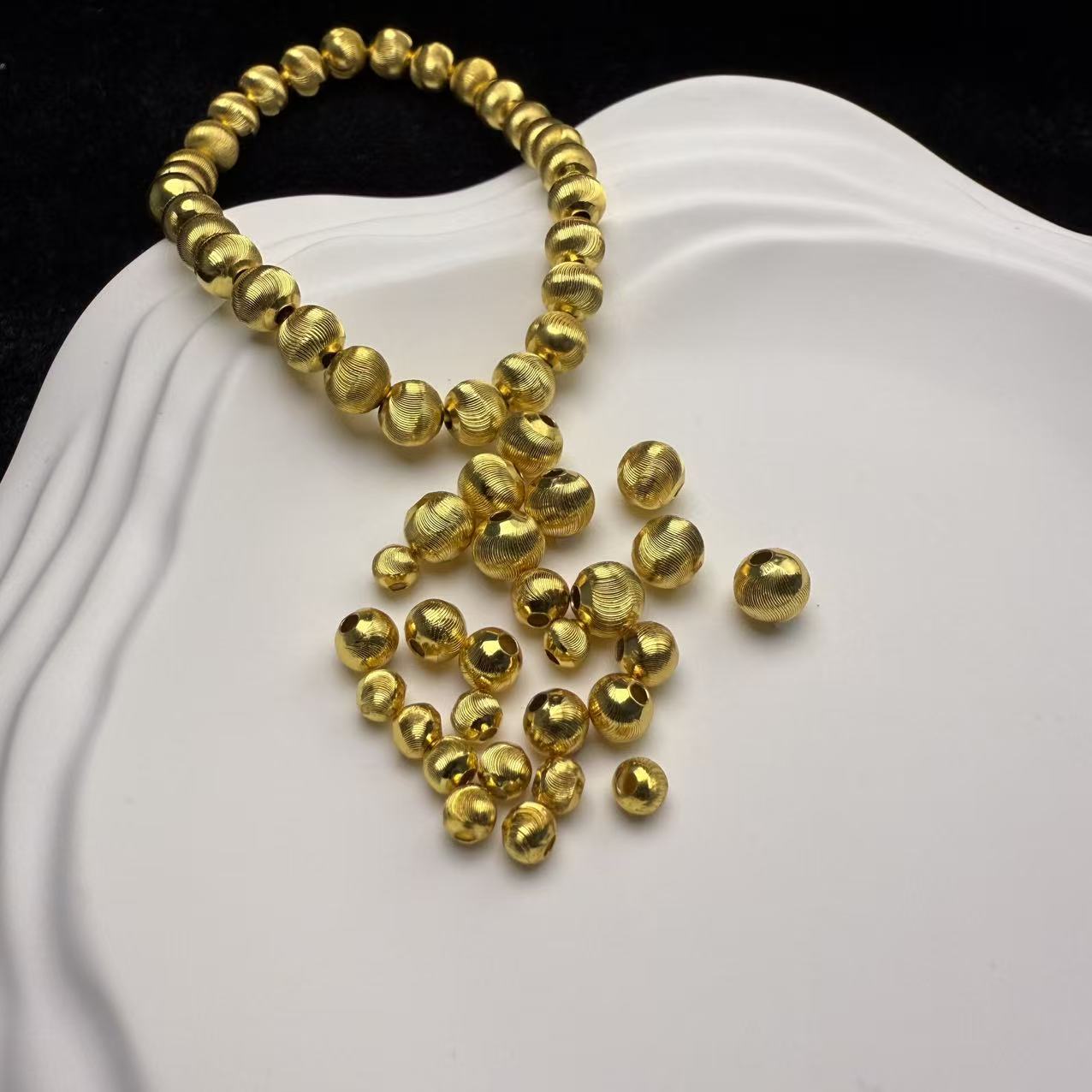 18k卡8mm拉丝猫眼珠diy手链（拍10赠1）