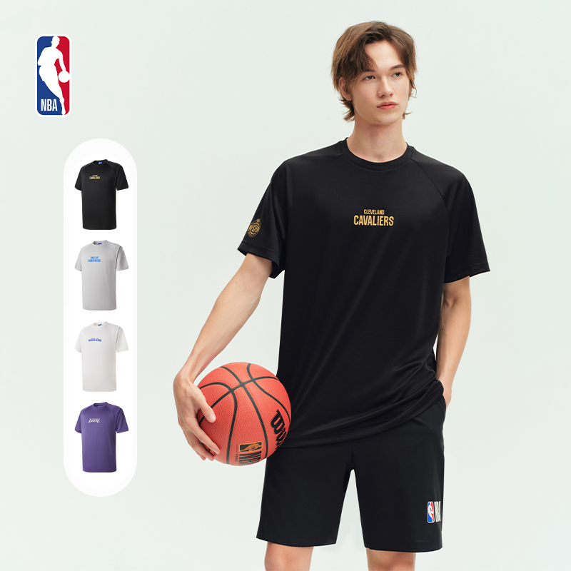 NBA官方骑士独行侠湖人勇士球队文化系列夏季运动速干短袖男T恤