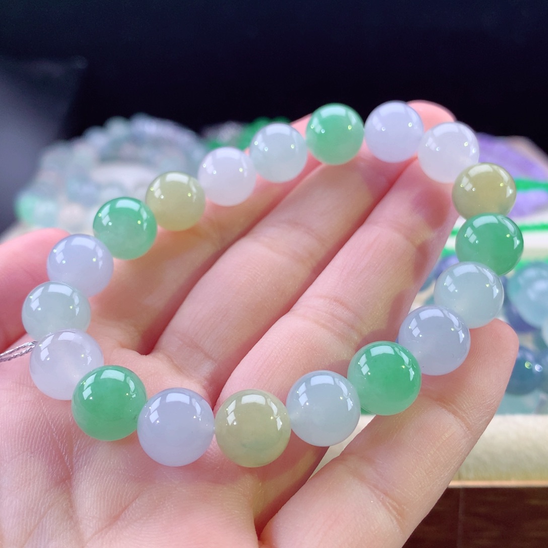 翡翠手链未镶嵌马卡龙