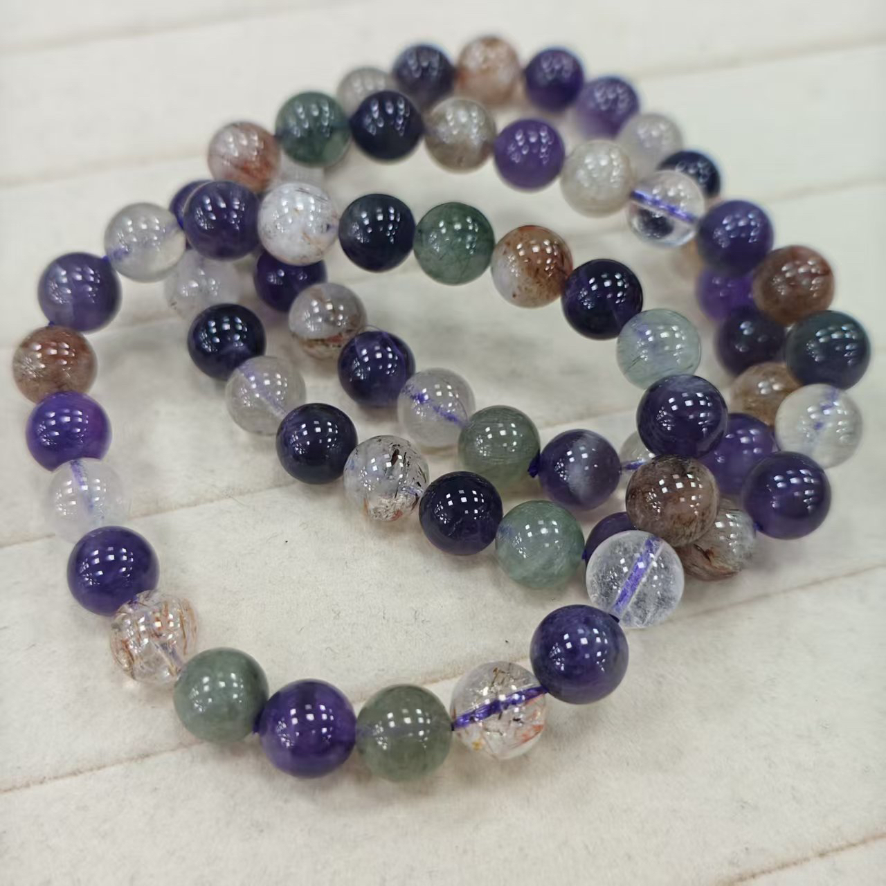 【书记甄选】天然紫水晶多宝单圈手链 多样性发一件 约9mm 266LA