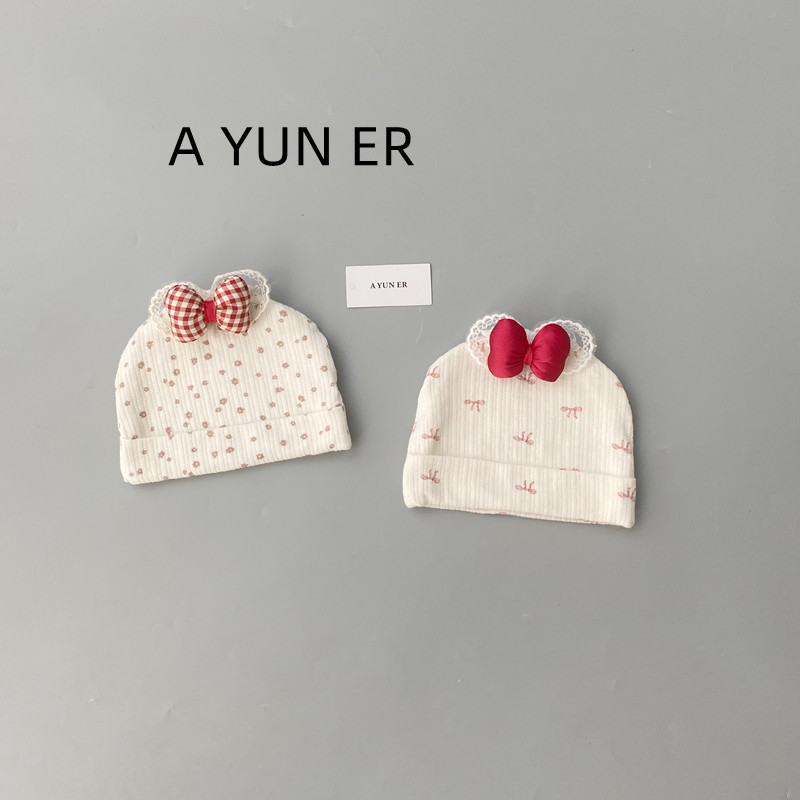 婴儿帽子春秋薄款0到3个月可爱宝宝胎帽新生儿护头囟门初生套头帽