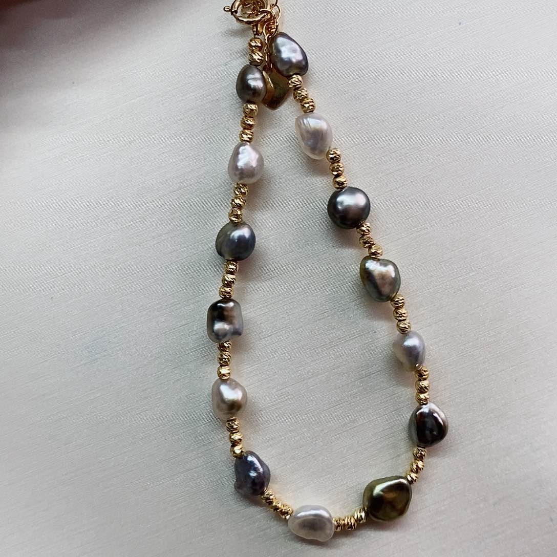 18K金镶嵌手串海水珍珠ke shi
