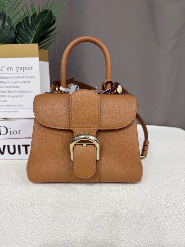 95新 Delvaux/德尔沃 德尔沃金棕mini号手提包