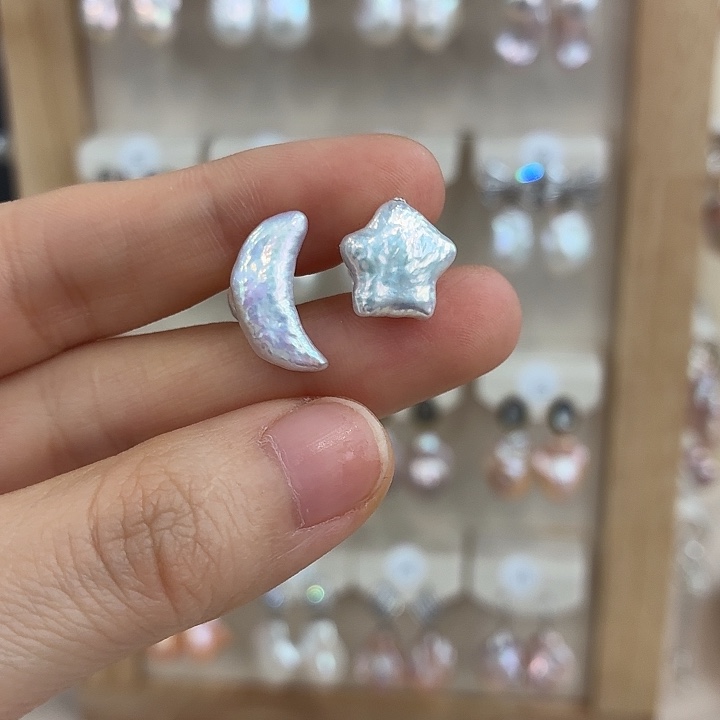 淡水珍珠耳饰银S925镶嵌