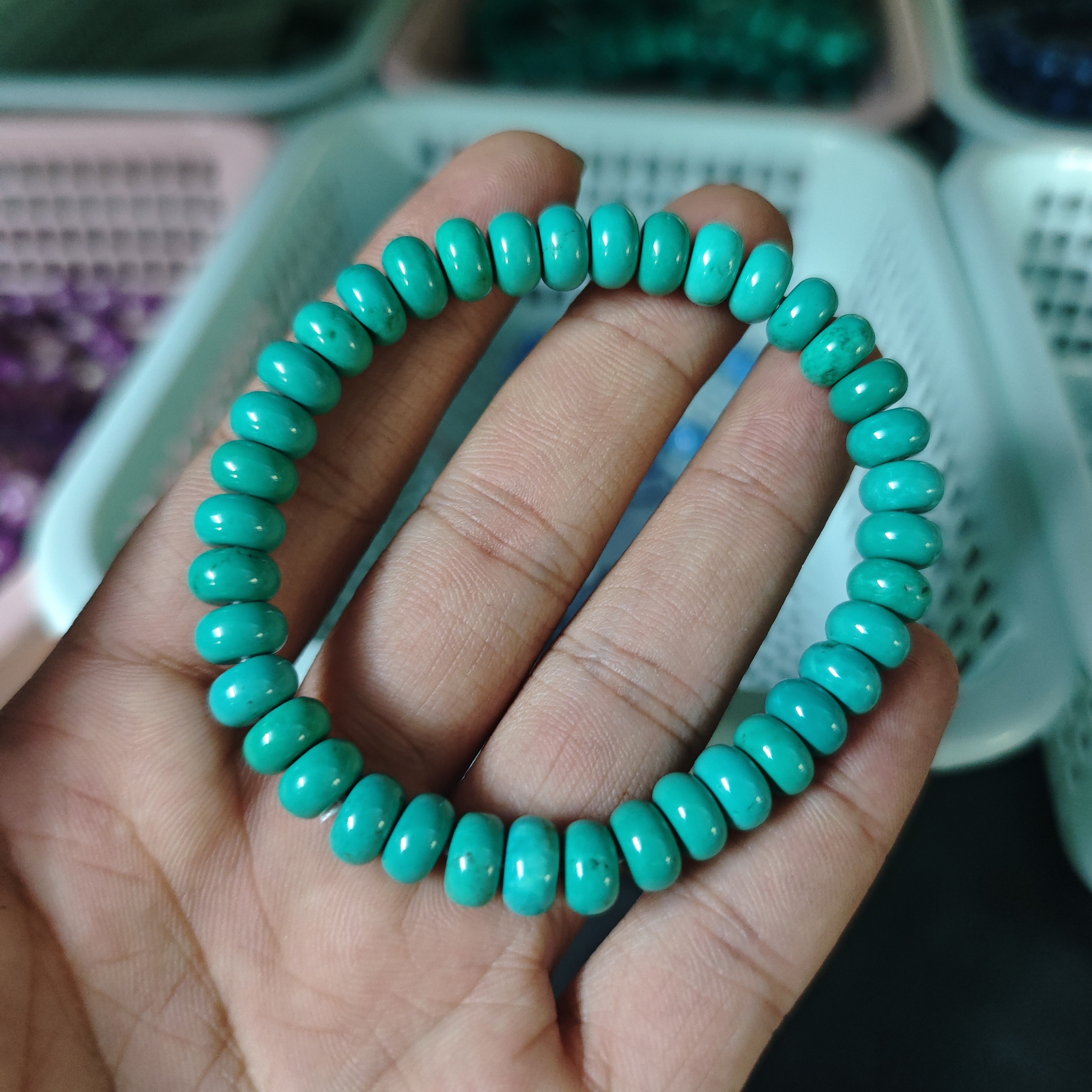 Q55瓷绿算盘5x8手串