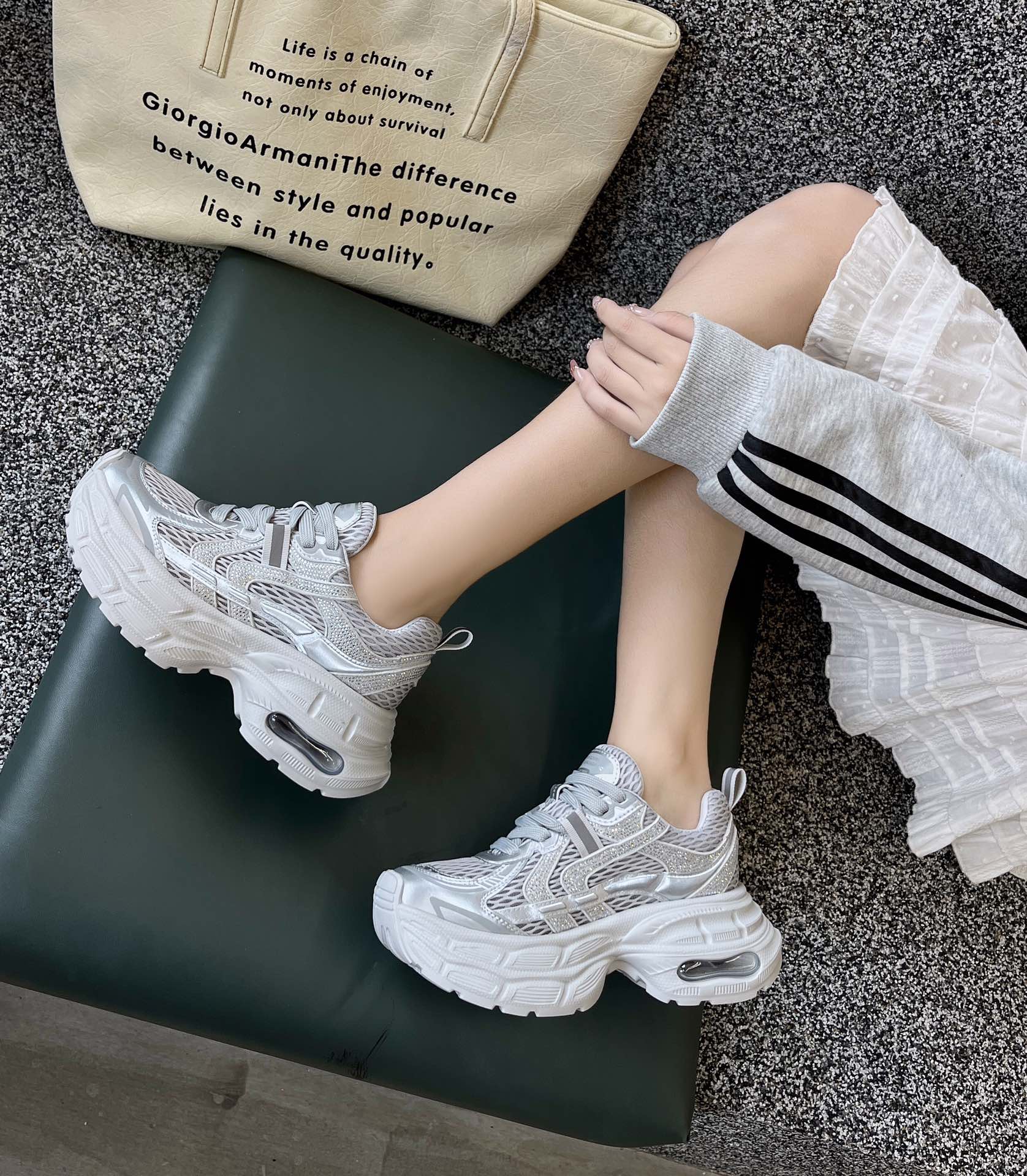 2025时尚休闲新款老爹鞋透气女鞋