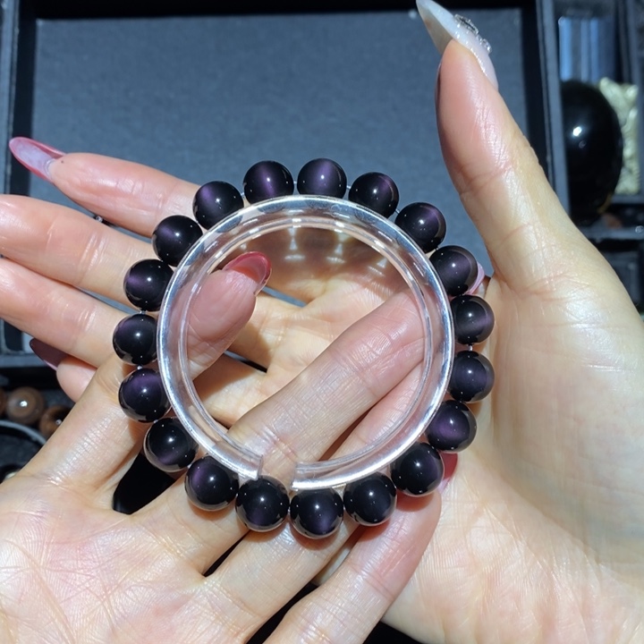 黑曜岩手链未镶嵌龙***﷽