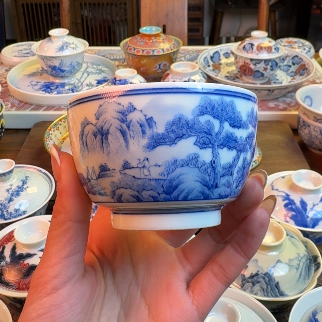 杯重工精工宋画山水杯纯手绘