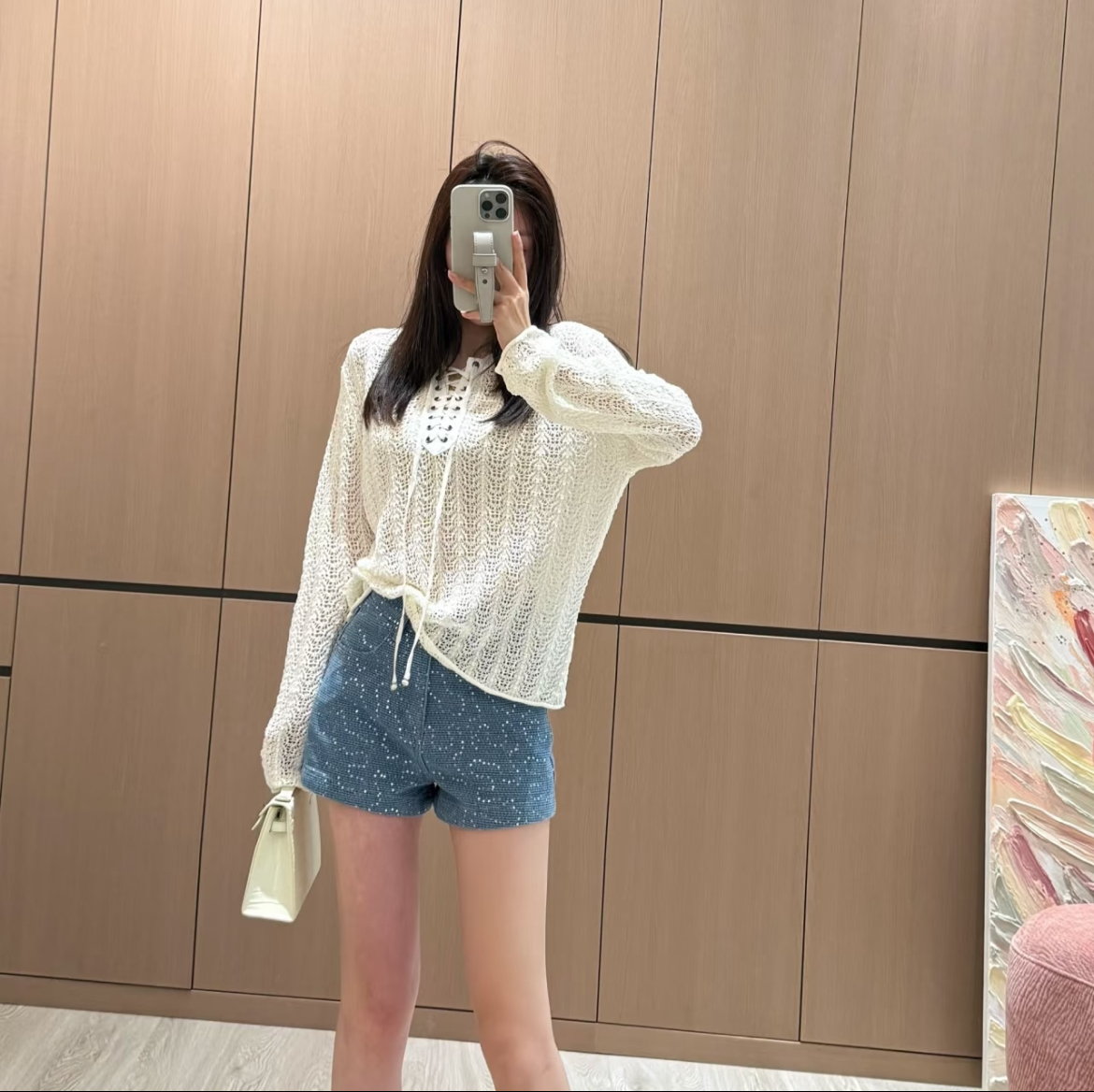 2025名媛千金气质女高腰显瘦百搭半身牛仔短裤-2136