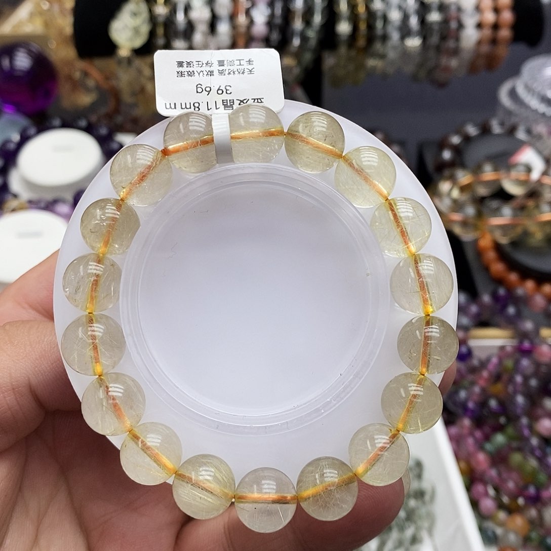 水晶手串未镶嵌八*金发晶