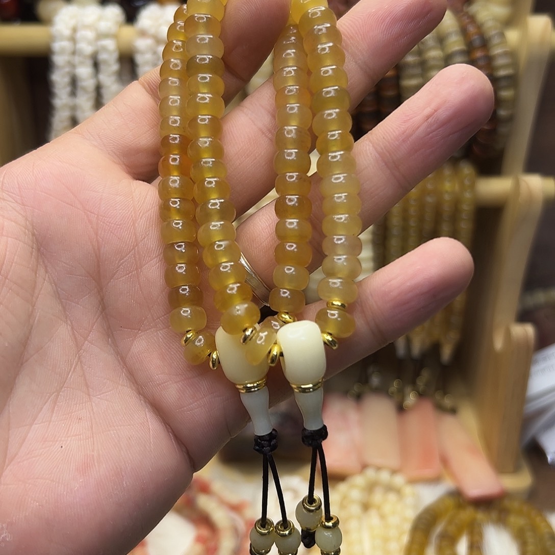 桃核把件0.9冰花羊角手持