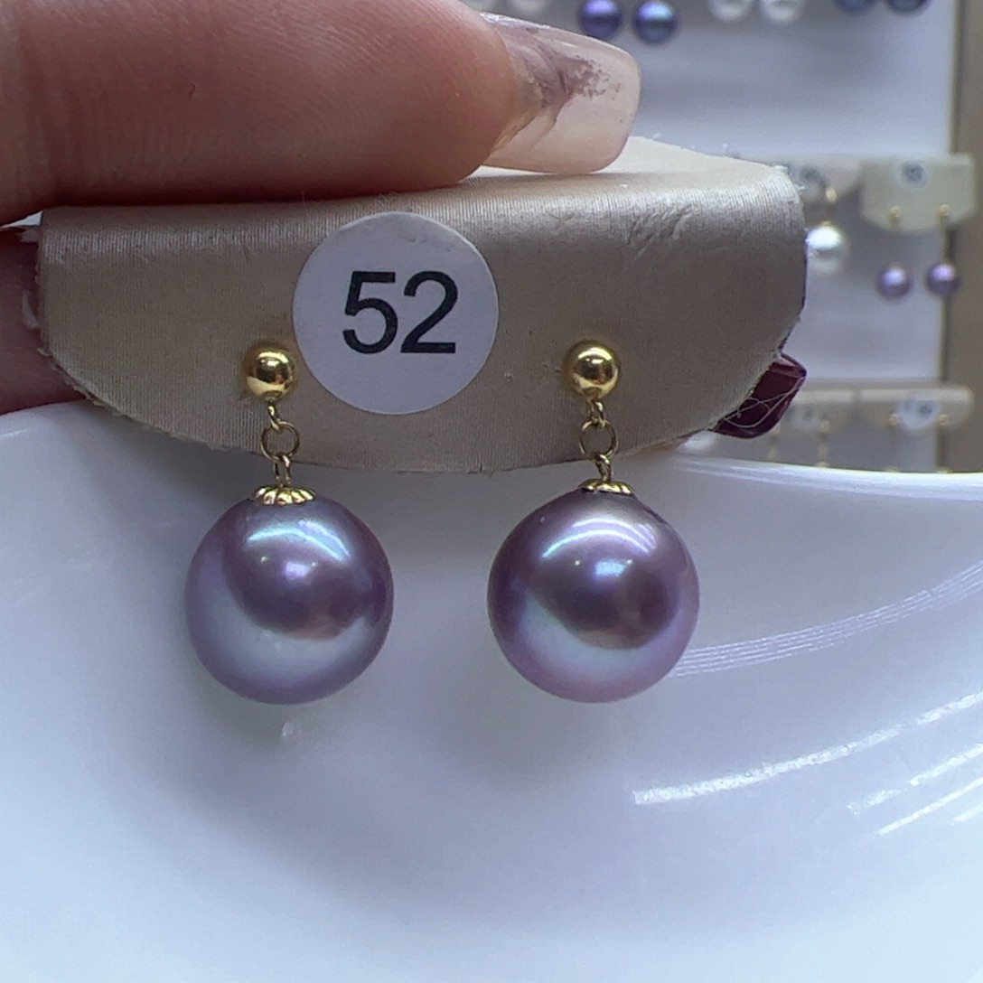 淡水珍珠耳饰18K金镶嵌