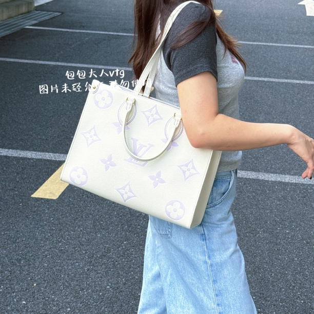 99新 LouisVuitton/路易威登 （24年）中号香芋紫onthego单肩包