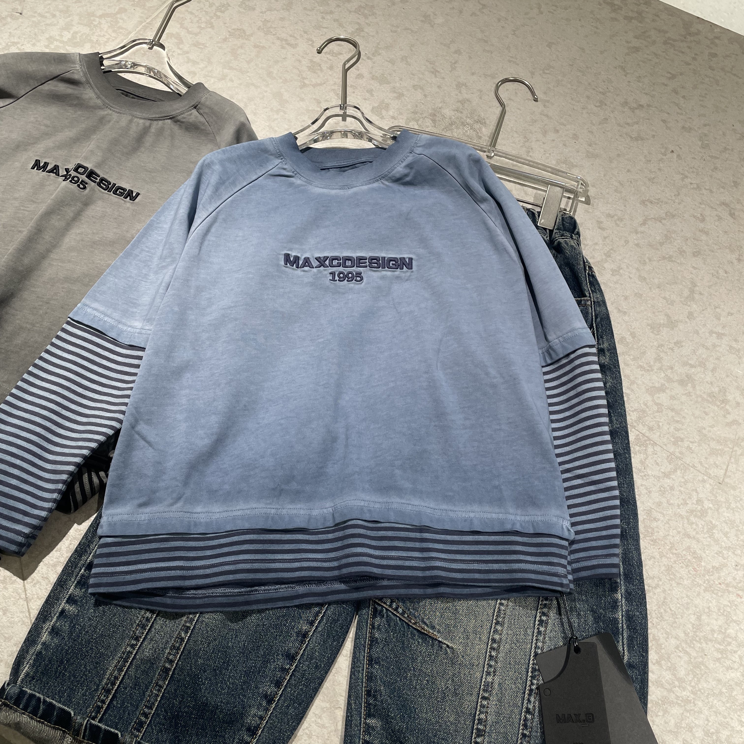 星玺MC。 63028潮童晕染针织长T