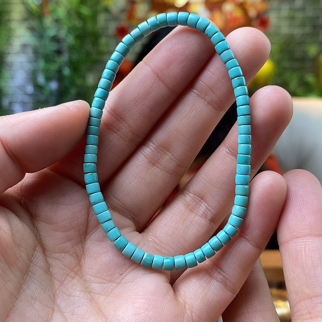 绿松石手串未镶嵌手串3.8mm左右