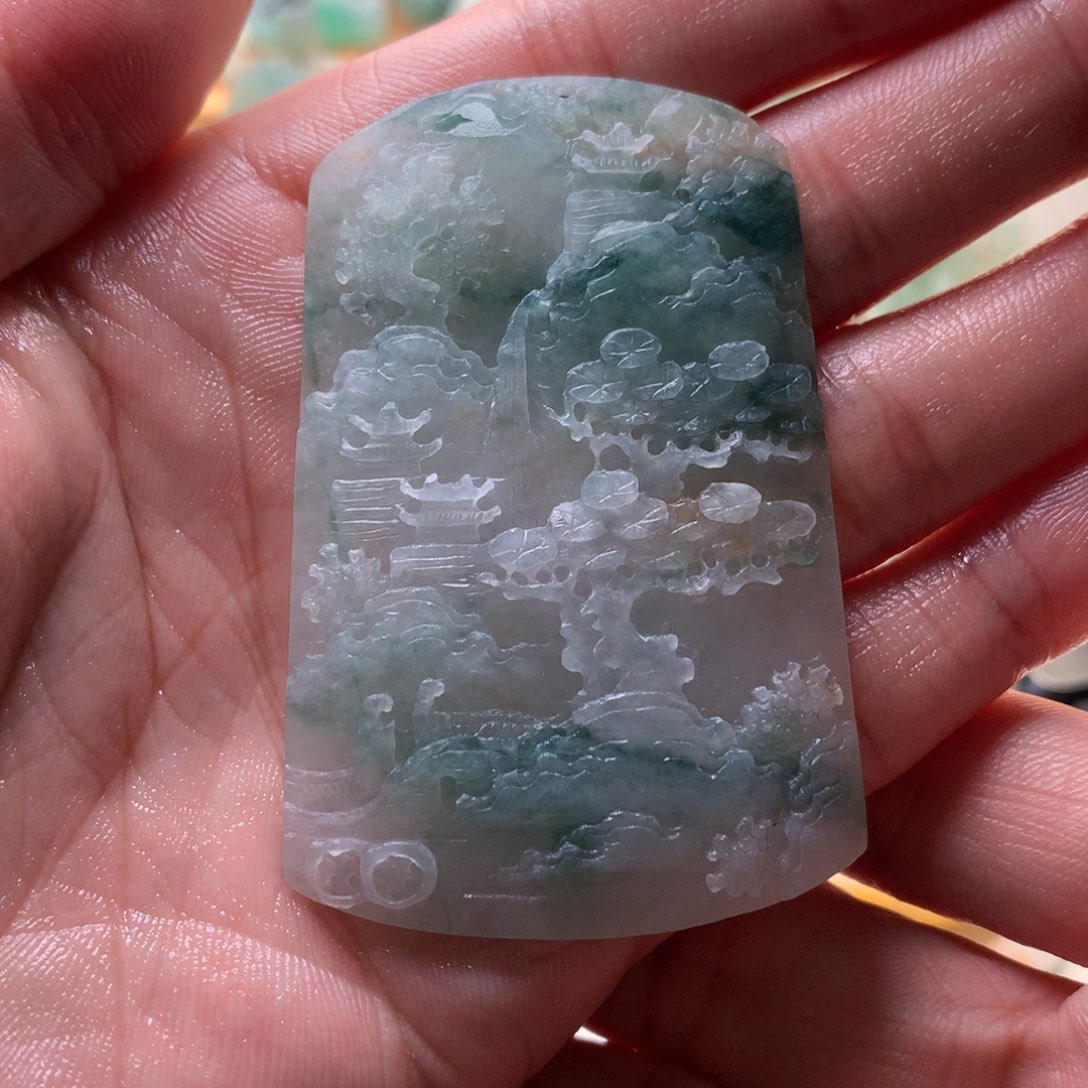 定制翡翠未镶嵌山水