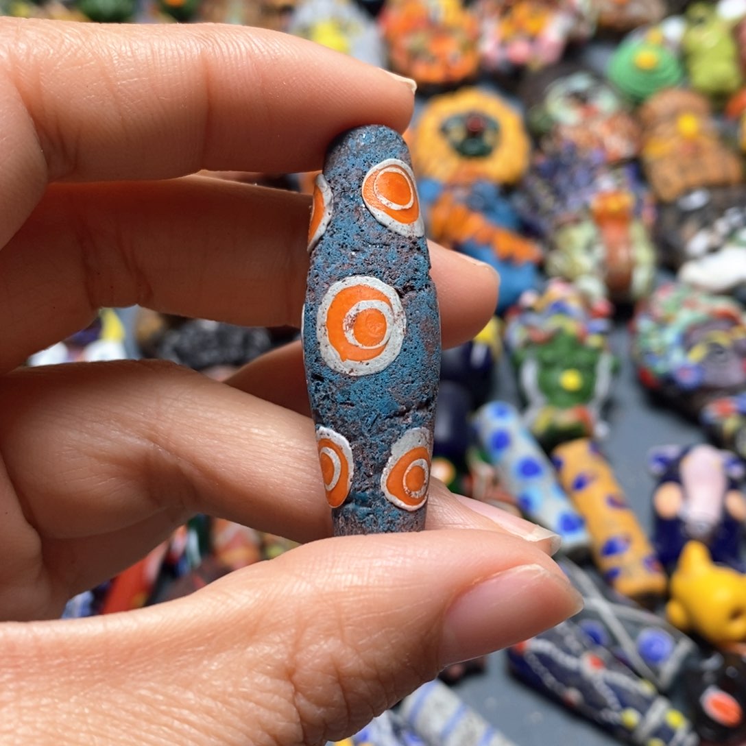 琉璃颈饰印度尼西亚桶珠